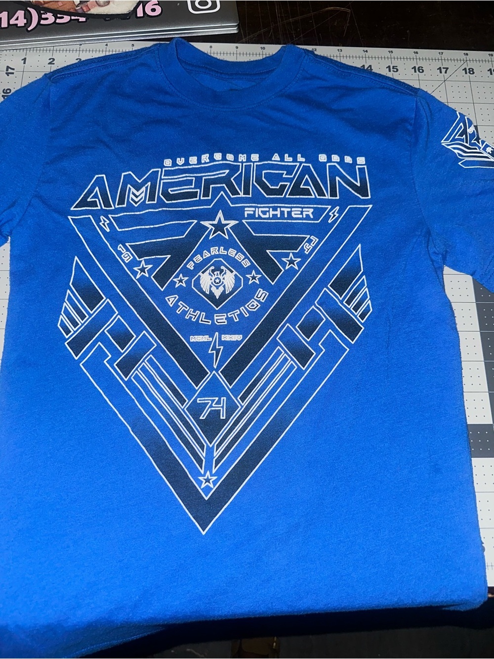 American Fighter Royal Blue Graphic Short Sleeve Tee